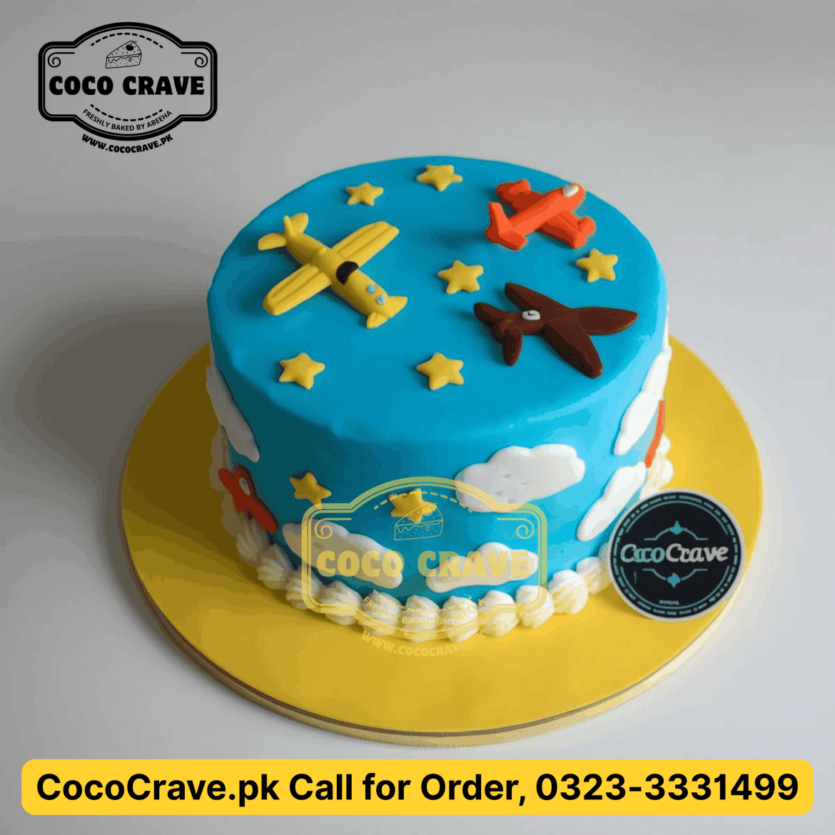 Elegant multi-tier custom celebration cake from the best cake shop in Khursheed Alam Road Lahore.