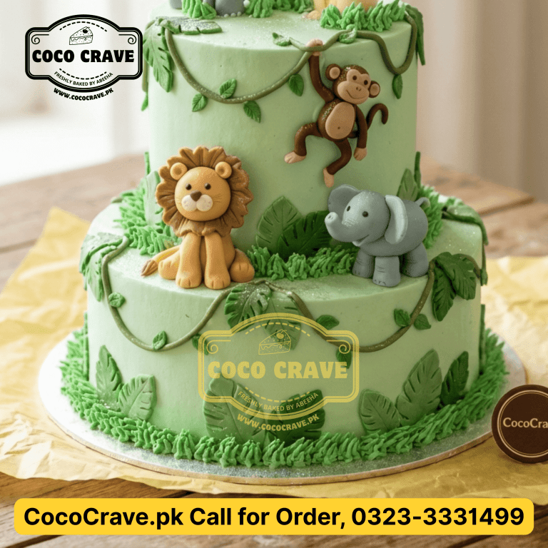 Freshly baked customized chocolate fudge cake from the best cake shop in fort villas lahore.