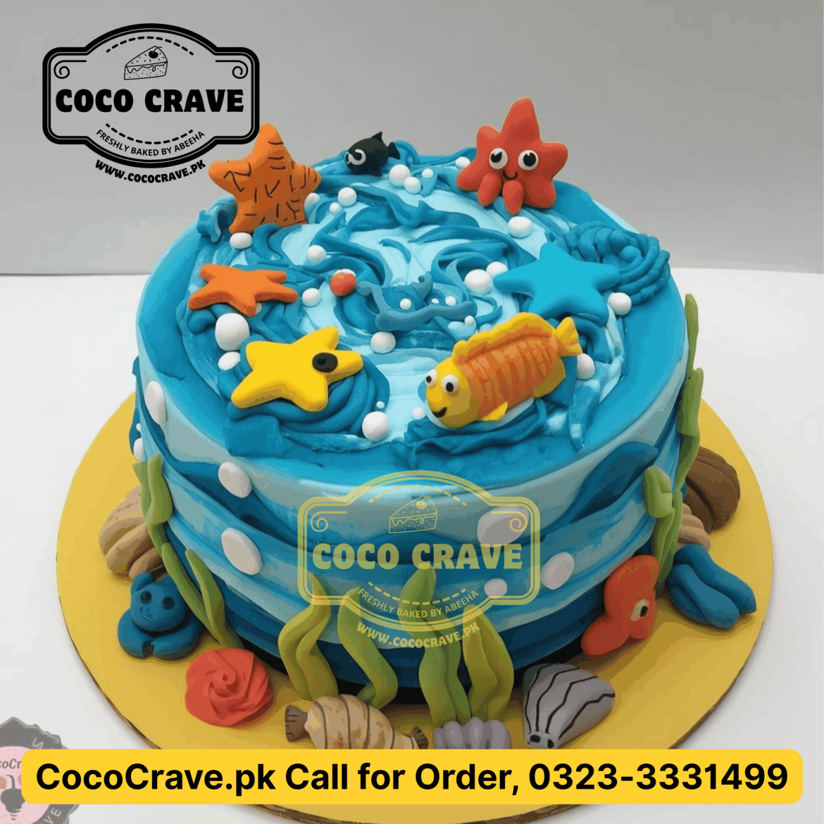 Customized tiered Cococrave birthday cakes featuring colorful icing and current kids cake price lahore.