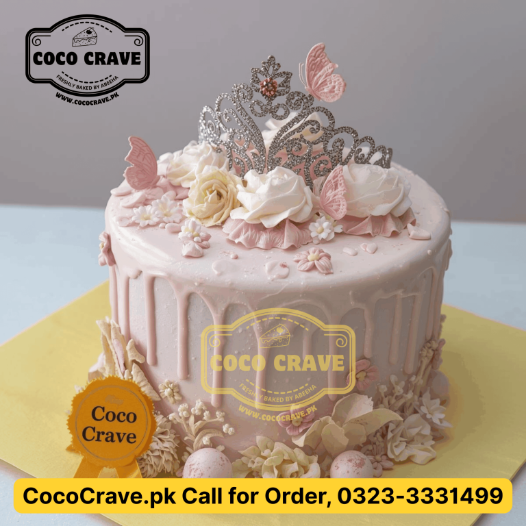 Newborn Celebration Cake Flavors in Lahore: 2026 Best Options 7 Elegant custom newborn celebration cake lahore with blue fondant and delicate baby booties.