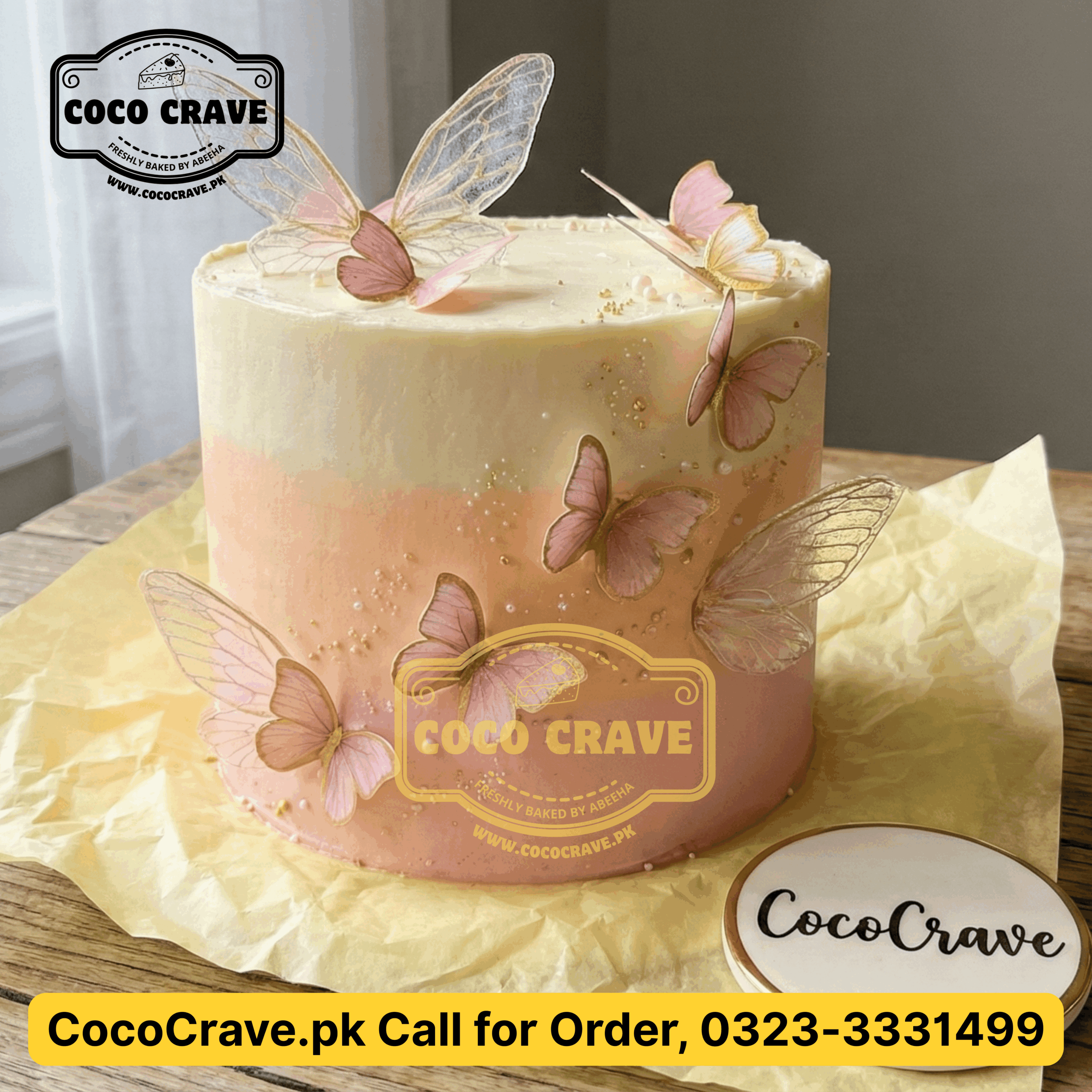How to Choose the Best Promotion Cake in Lahore (2026 Guide) 6 Elegant tiered promotion cake Lahore with gold leaf and corporate congratulations topper. — view 2