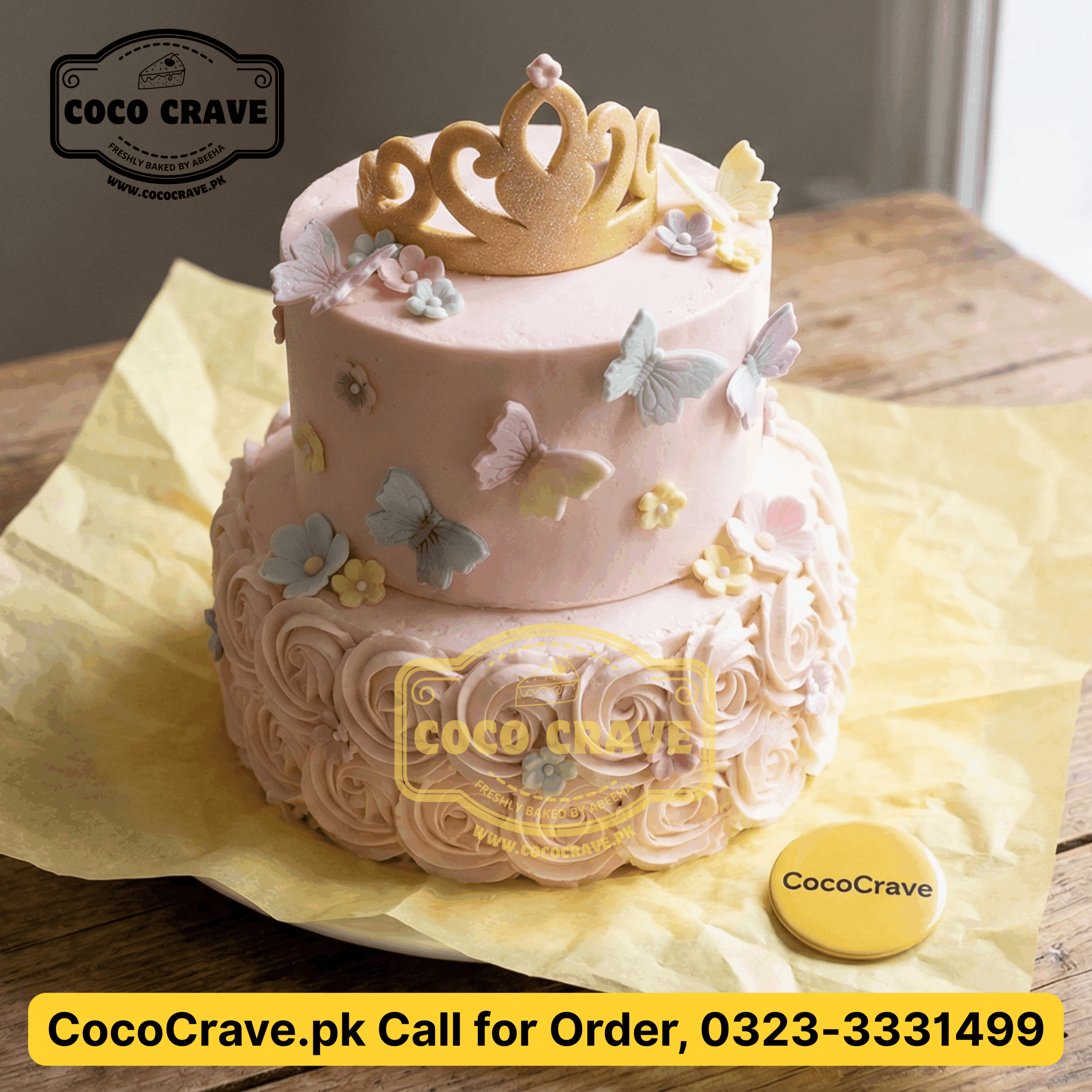 How to Choose the Best Promotion Cake in Lahore (2026 Guide) 7 Elegant tiered promotion cake Lahore with gold leaf and corporate congratulations topper. — view 3