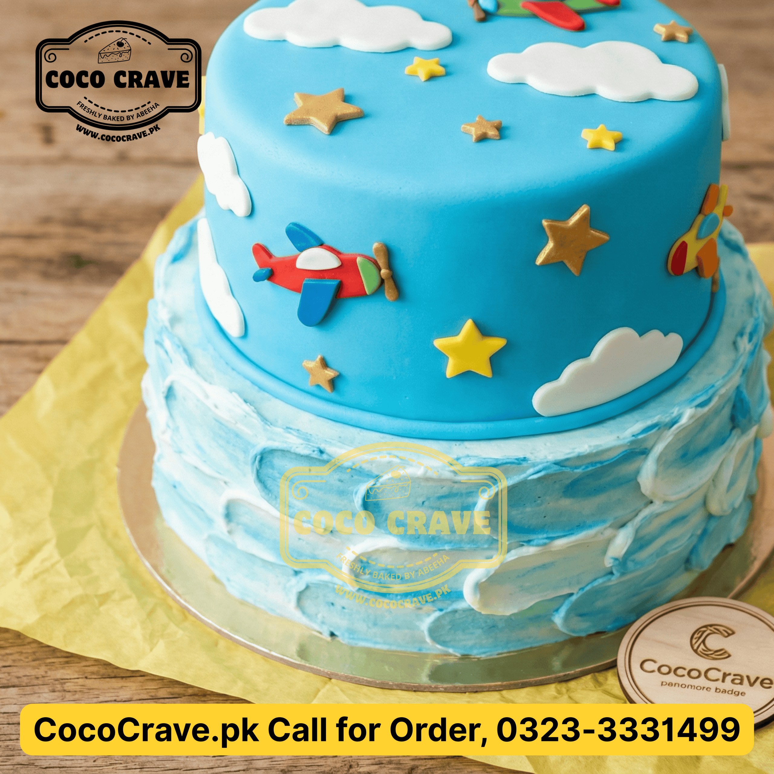 Rich moist chocolate fudge cake near me Lahore topped with chocolate ganache swirls. — view 2