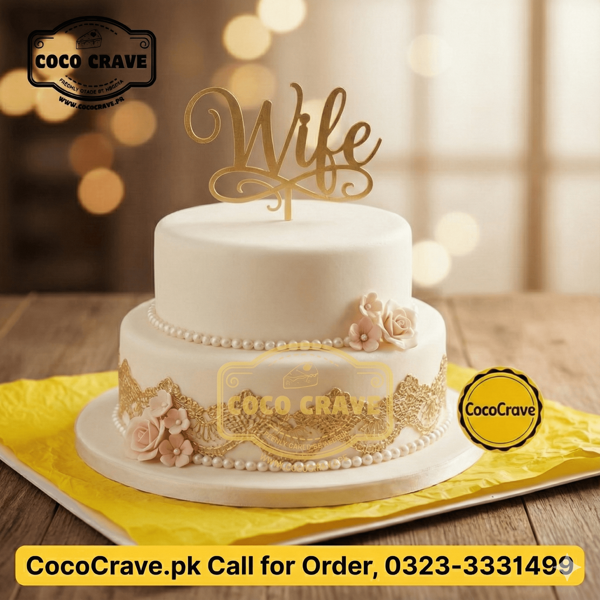 Top Retirement Cake Designs in Lahore for Seniors 2026 7 Elegant retirement cake designs in Lahore featuring gold leaf and floral decorations for seniors. — view 3