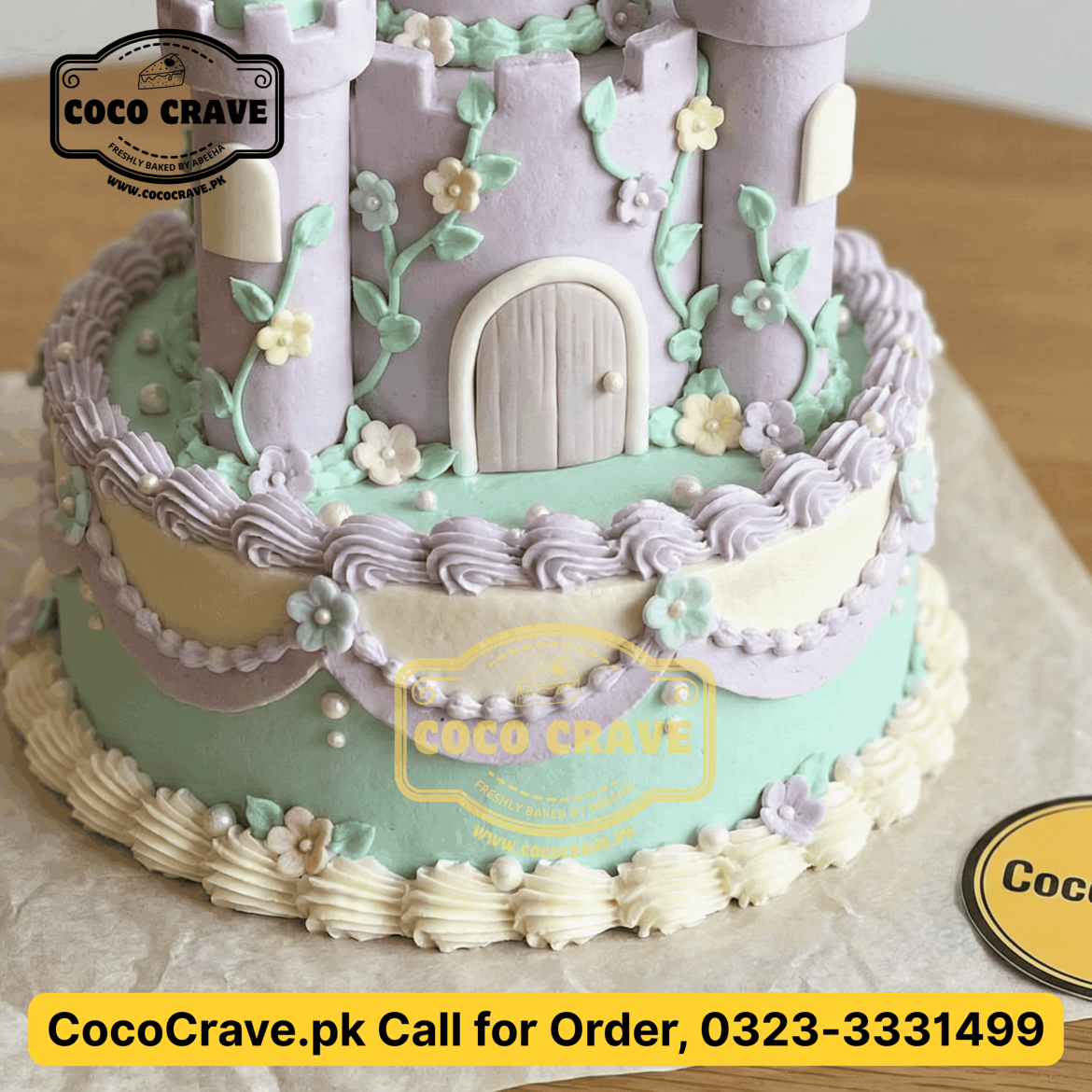 Graduation cake delivery Lahore featuring a black fondant cap and diploma on a blue cake.