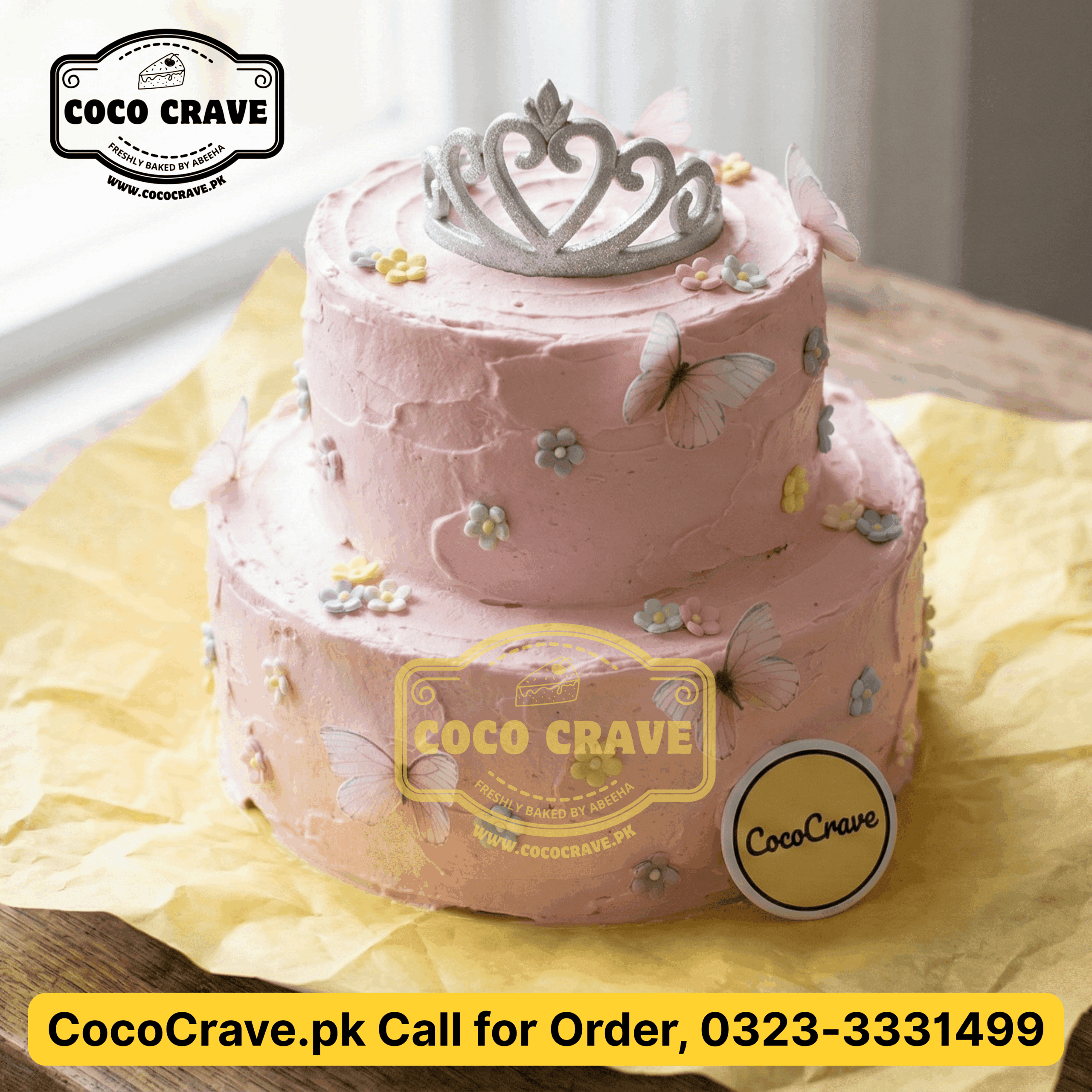 Graduation cake delivery Lahore featuring a black fondant cap and diploma on a blue cake. — view 2