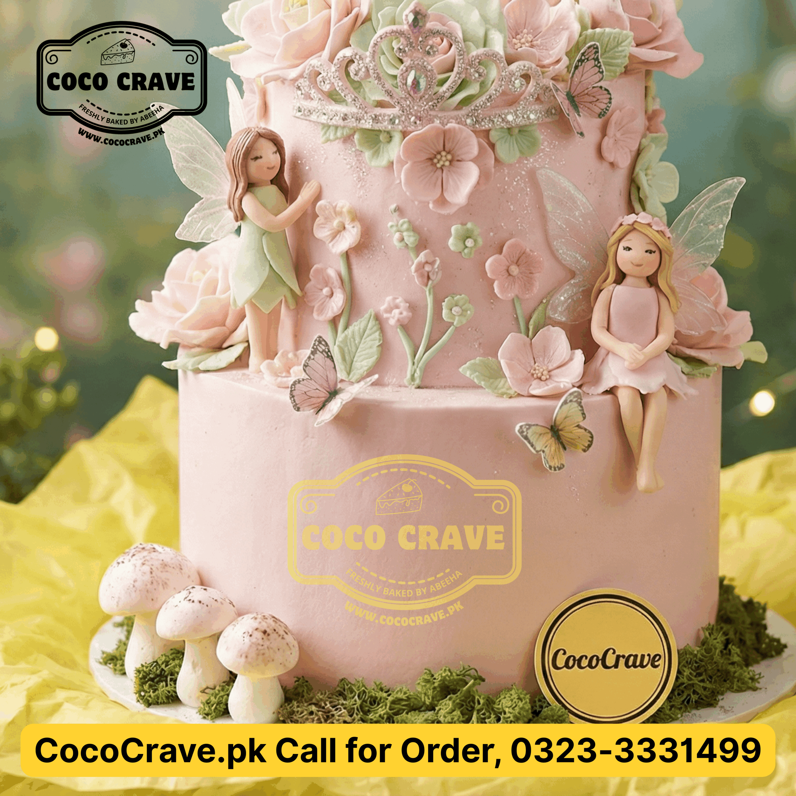 Graduation cake delivery Lahore featuring a black fondant cap and diploma on a blue cake. — view 3