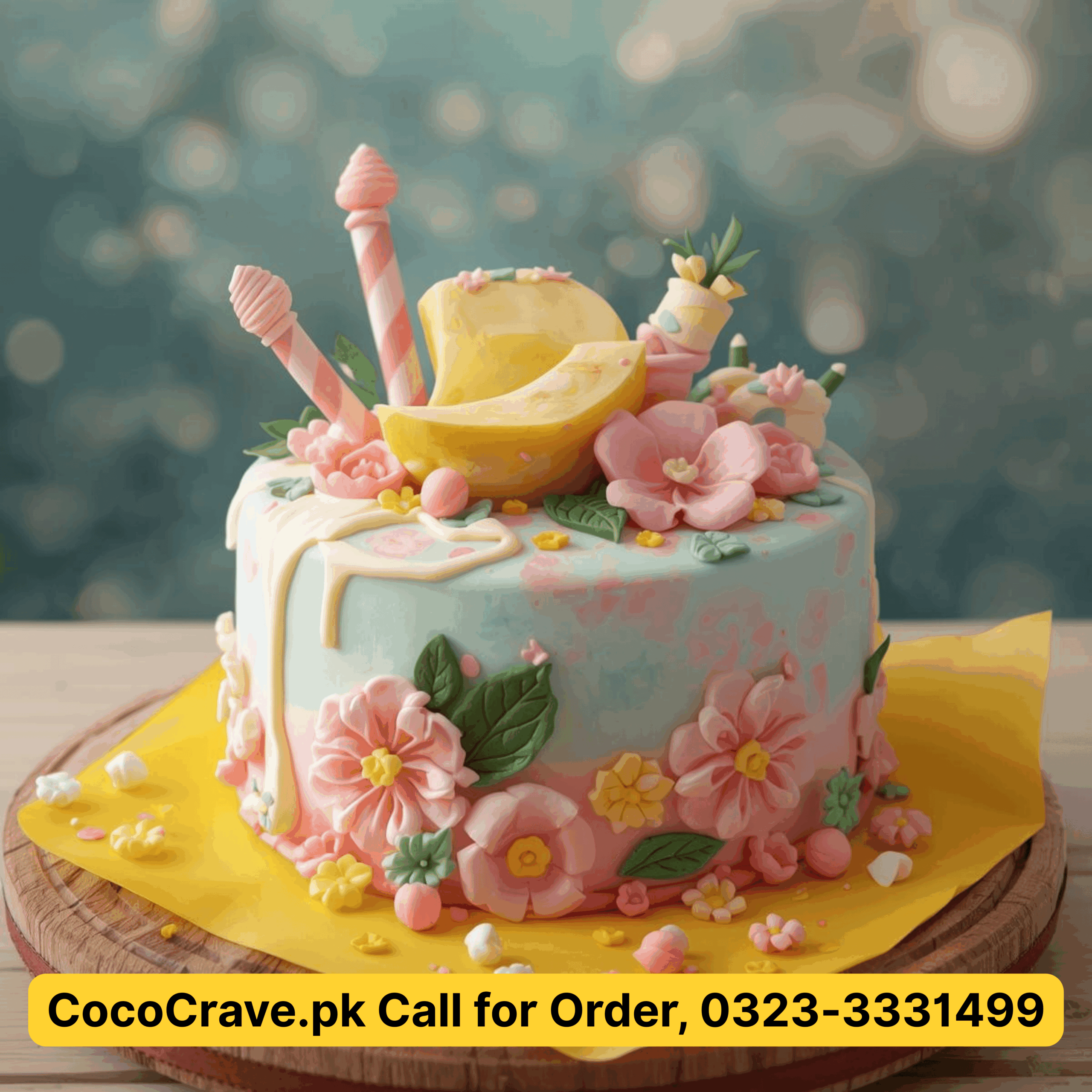 How to order graduation cake in Lahore online in 2026 7 Hand decorated chocolate fudge cake with graduation cap topper to order graduation cake in Lahore. — view 3