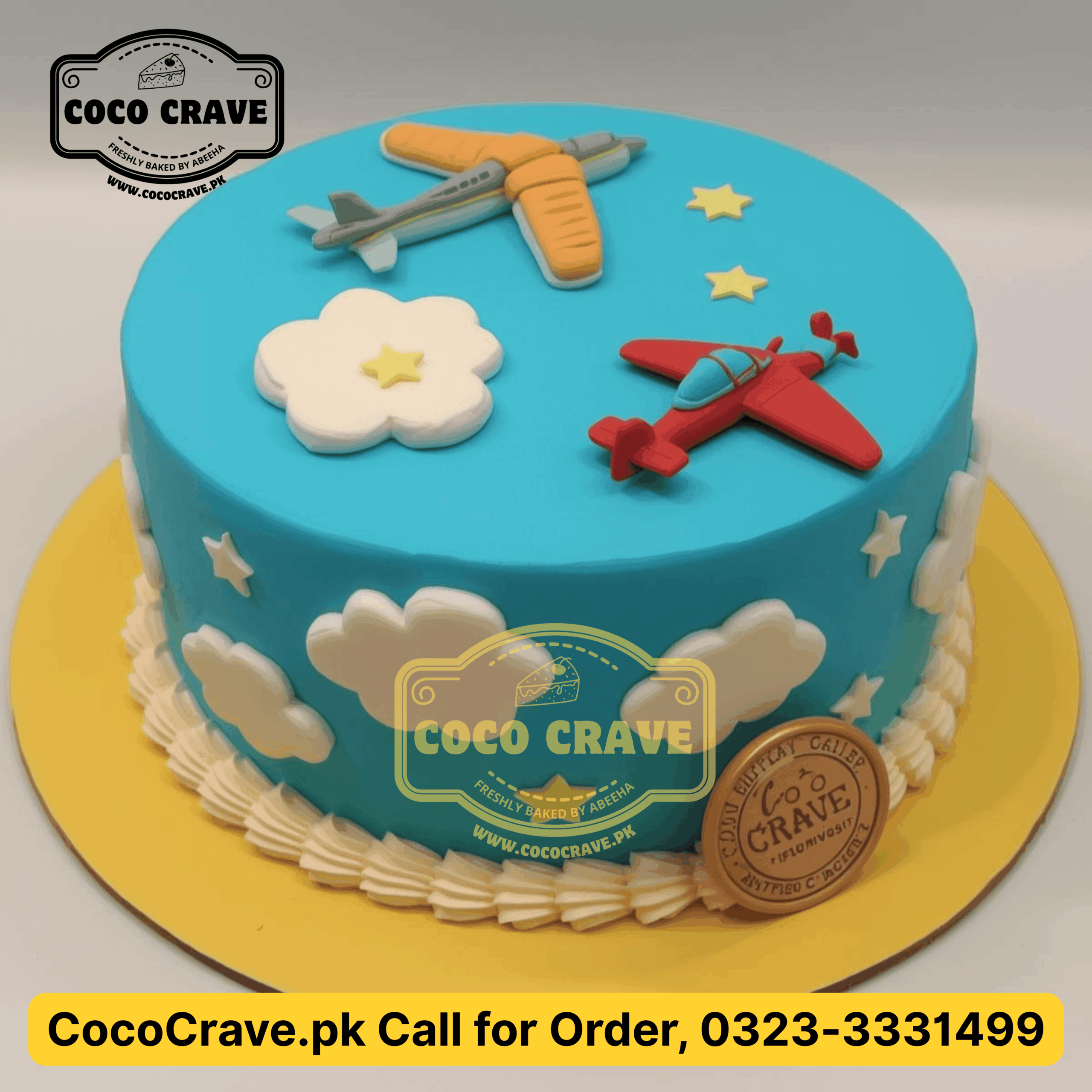 Blue and white themed tiered cake from a premium baby boy cake shop lahore display. — view 3