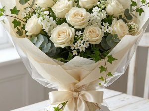 White Rose Bouquet by Coco Crave — premium white rose bouquet delivered in Lahore