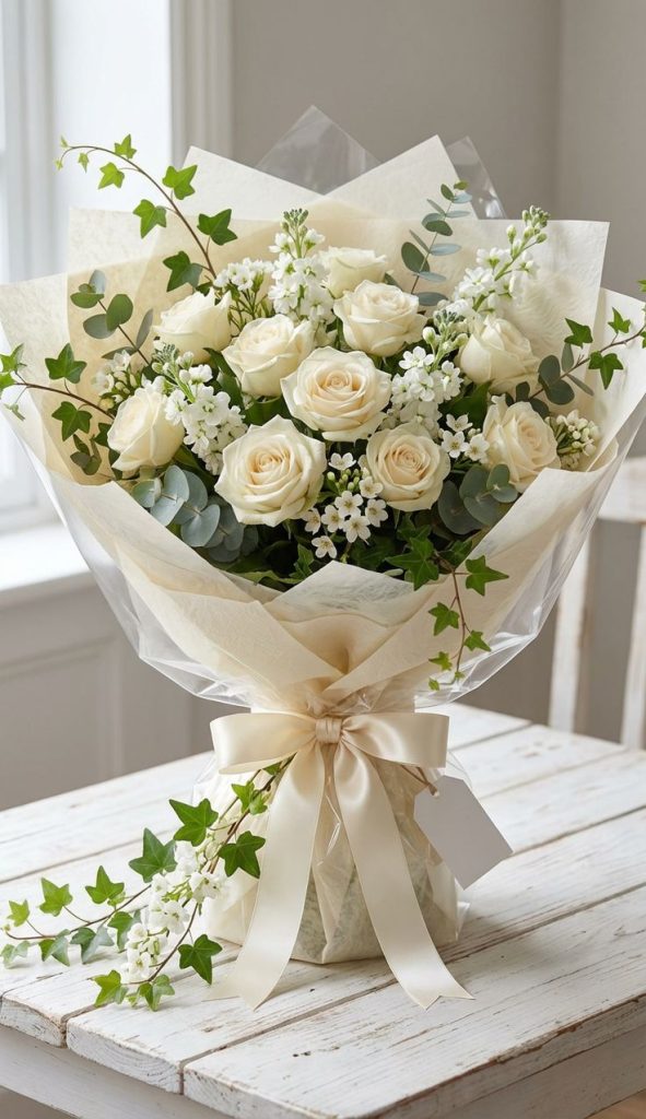 White Rose Bouquet in Lahore