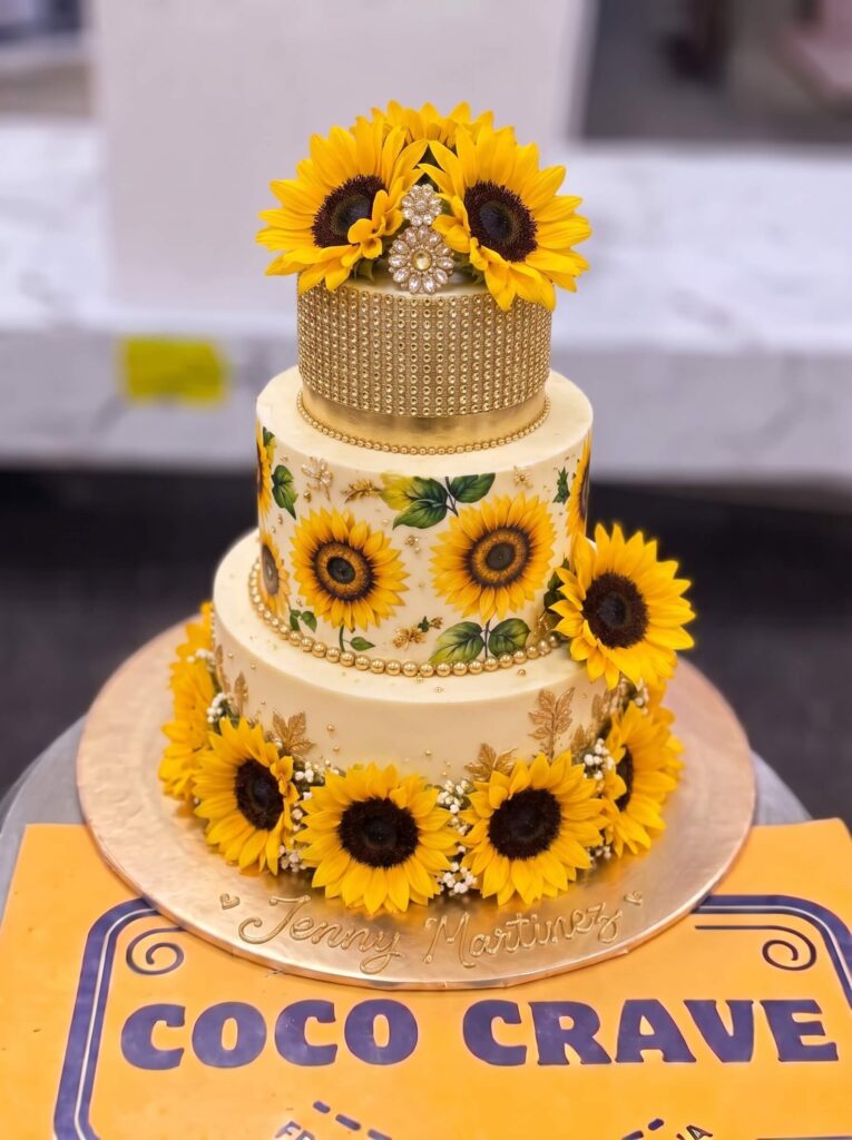 Sunflower Three Tier Cake in Lahore