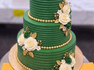 Green and Gold Three Tier Cake in Lahore — delivered in Lahore, Lahore