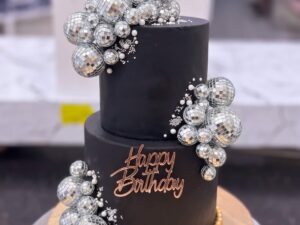 Black Disco Ball Birthday Cake in Lahore