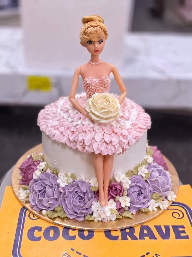 Purple Rosette Doll Cake in Lahore