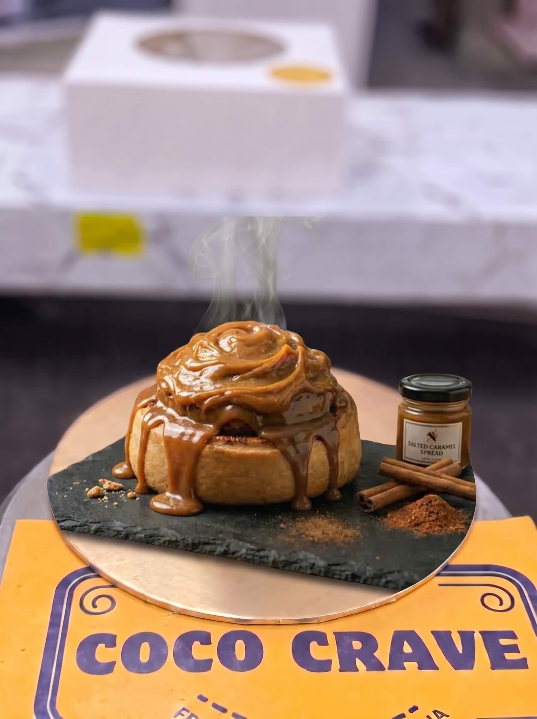 Double Caramel Chocolate Fusion Cinnamon Roll in Lahore | CocoCrave.pk Double Caramel Chocolate Fusion Cinnamon Roll in Lahore by CocoCrave.pk