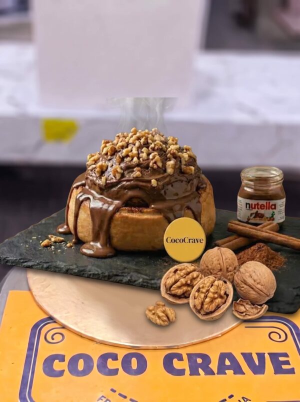 Nutella and Walnut Loaded Cinnamon Roll in Lahore — delivered in Lahore