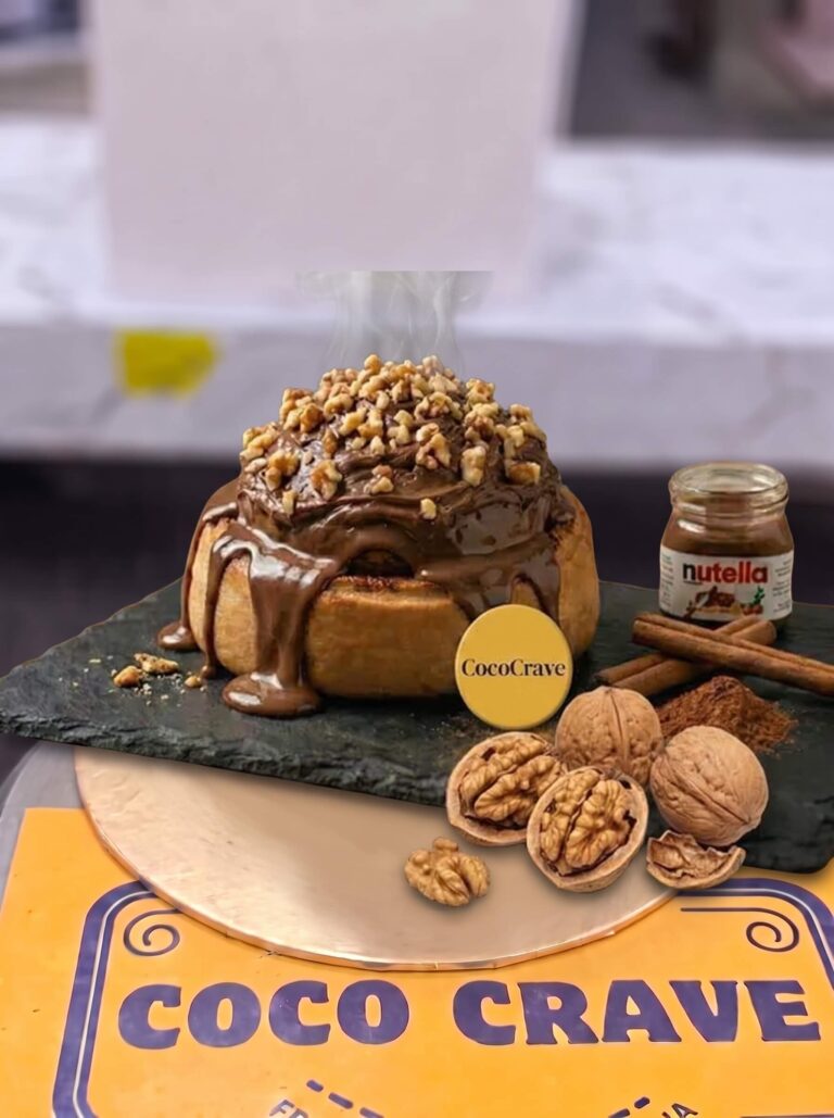 Nutella and Walnut Loaded Cinnamon Roll in Lahore