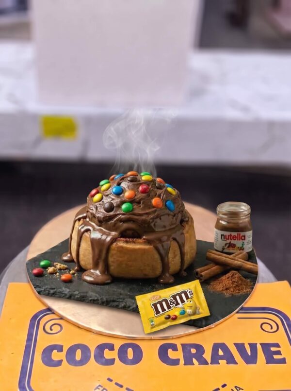 Nutella and M&Ms Loaded Cinnamon Roll in Lahore — delivered in Bahria Town, Lahore