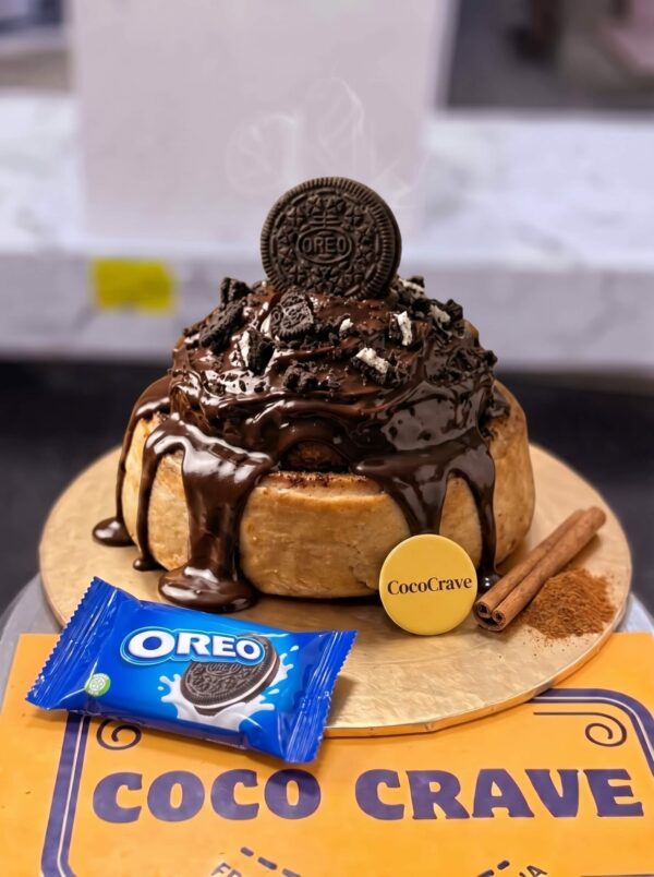 Chocolate and Oreo Loaded Cinnamon Roll in Lahore — delivered in Eme Society, Lahore