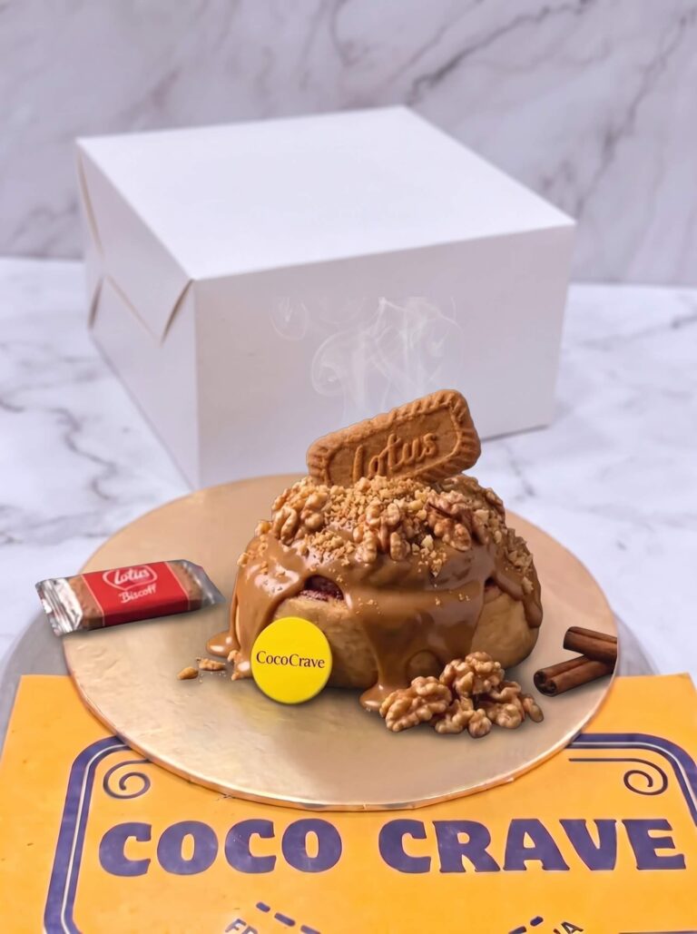 Lotus Biscoff and Walnut Loaded Cinnamon Roll in Lahore