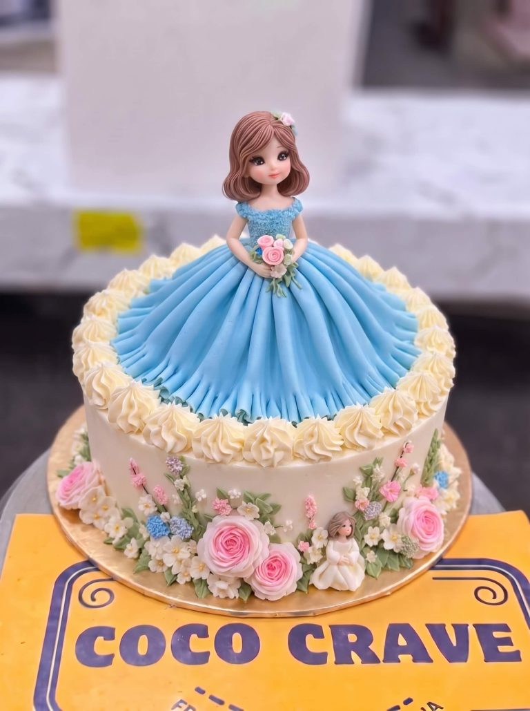 Blue Gown Doll Cake in Lahore