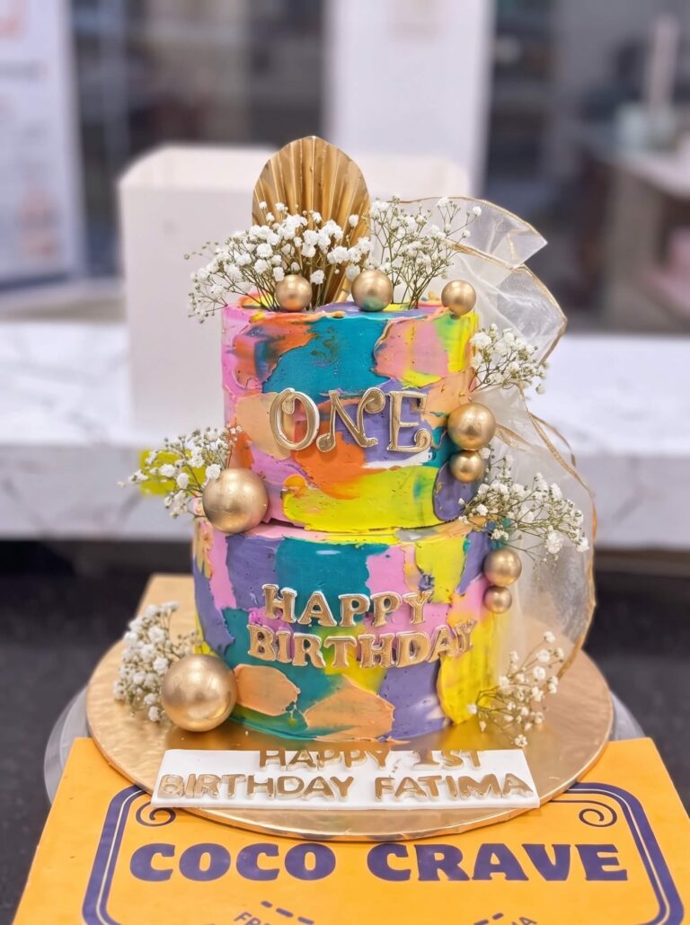 Colourful Graffiti First Birthday Cake in Lahore