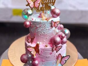 Pink Pearl Butterfly Cake in Lahore