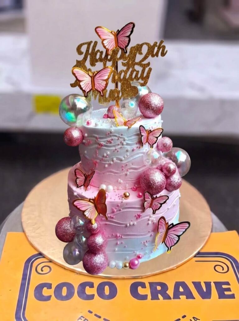 Pink Pearl Butterfly Cake in Lahore