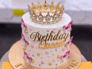 Butterfly Birthday Queen Crown Cake in Lahore — delivered in Lahore, Lahore
