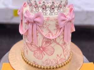 Pink Butterfly Bow Crown Cake in Lahore — delivered in Lahore, Lahore