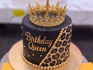 Leopard Print Birthday Queen Crown Cake in Lahore — delivered in Lahore, Lahore