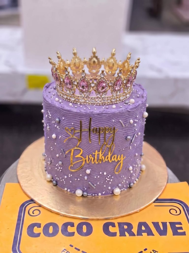 Lavender Pearl Crown Cake in Lahore