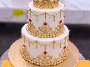 Royal Gold Two Tier Crown Cake in Lahore — delivered in Lahore, Lahore