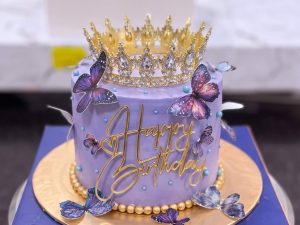 Lilac Butterfly Crown Cake in Lahore — delivered in Lahore, Lahore