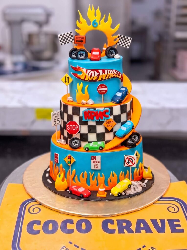 Hot Wheels Four Tier Cake in Lahore