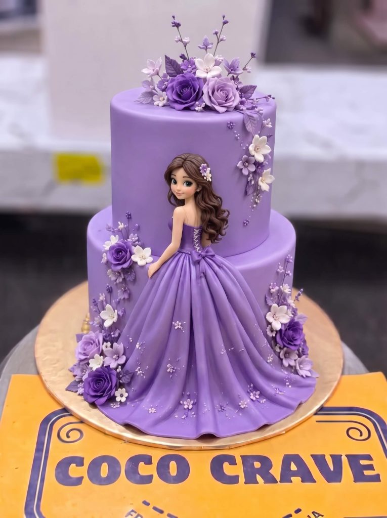 Lavender Princess Doll Cake in Lahore