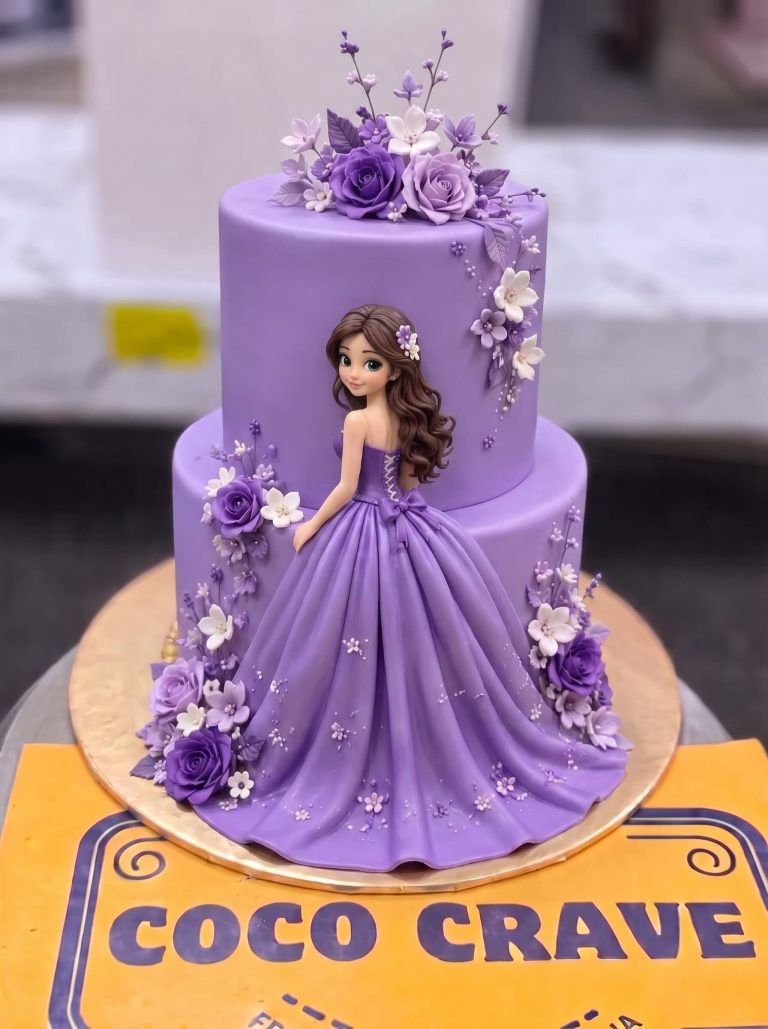 Lavender Princess Doll Cake in Lahore