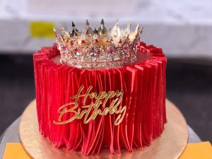 Red Ruffle Crown Cake in Lahore — delivered in Lahore, Lahore