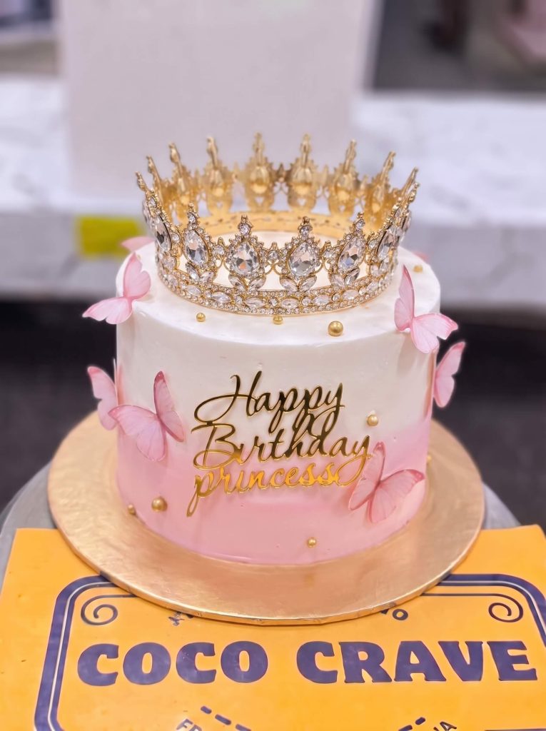 Pink Ombre Princess Crown Cake in Lahore