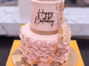 Pink Rosette Crown Cake in Lahore