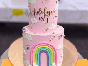 Pink Rainbow Birthday Cake in Lahore