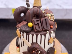 Fiftieth Birthday Chocolate Coffee Cake in Lahore — Cococrave Lahore