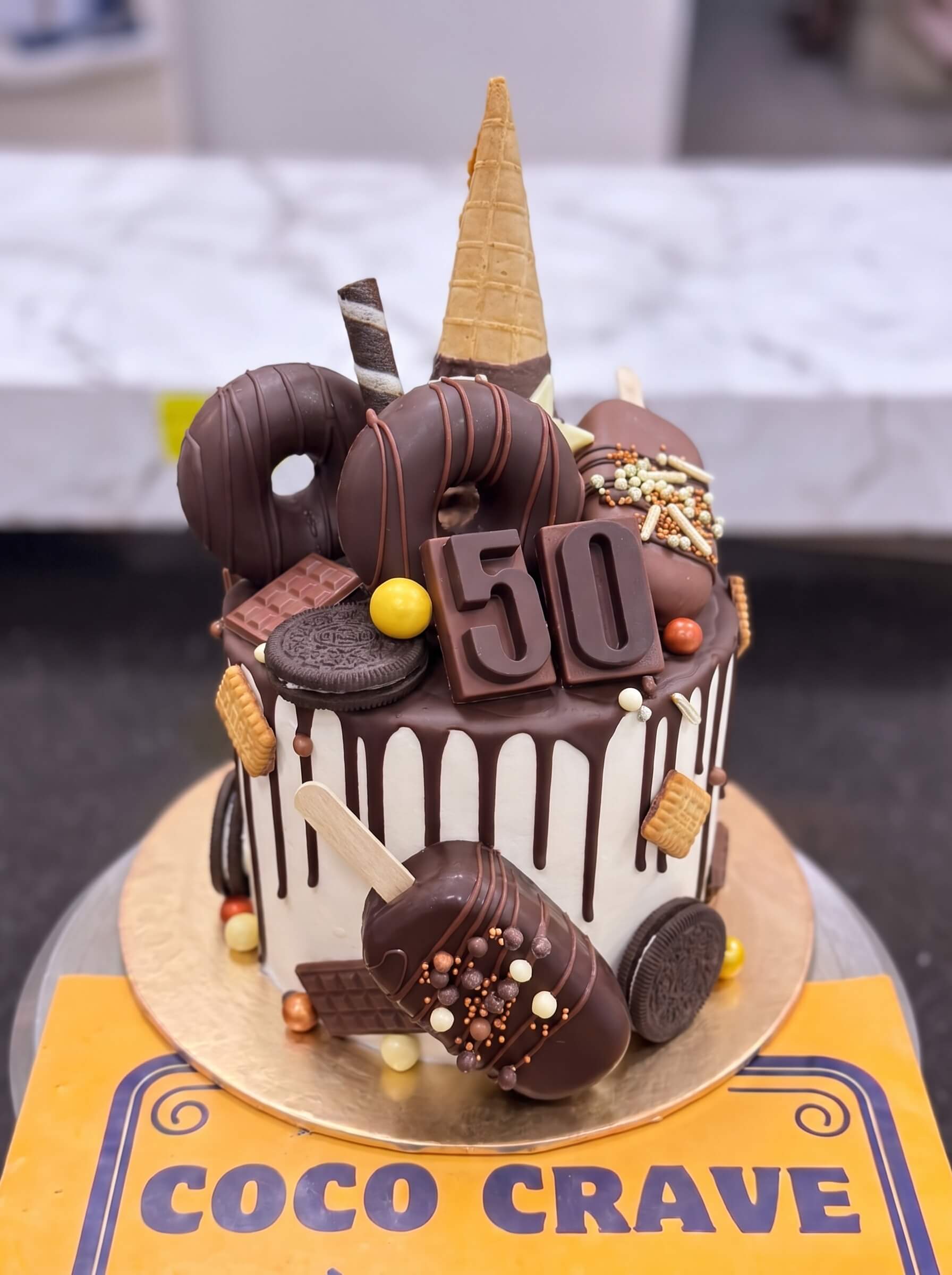 Fiftieth Birthday Chocolate Coffee Cake in Lahore Fiftieth Birthday Chocolate Coffee Cake in Lahore — Cococrave Lahore