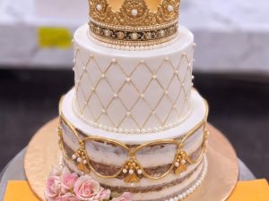 Semi Naked Two Tier Crown Cake in Lahore — Cococrave Lahore