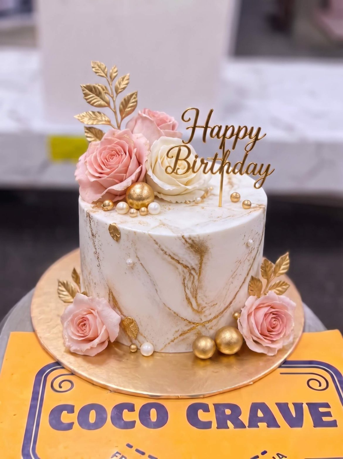 Marble Rose Crown Cake in Lahore — Cococrave Lahore