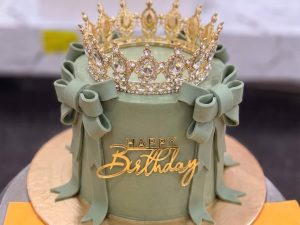 Sage Green Bow Crown Cake in Lahore — delivered in Lahore, Lahore
