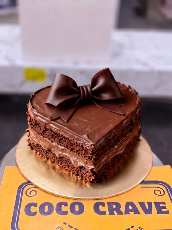 Chocolate Bow Heart Cake in Lahore — delivered in Lahore