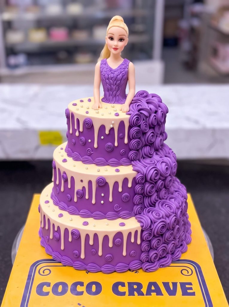 Purple Drip Doll Cake in Lahore