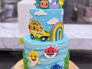 Cocomelon and Baby Shark Cake in Lahore